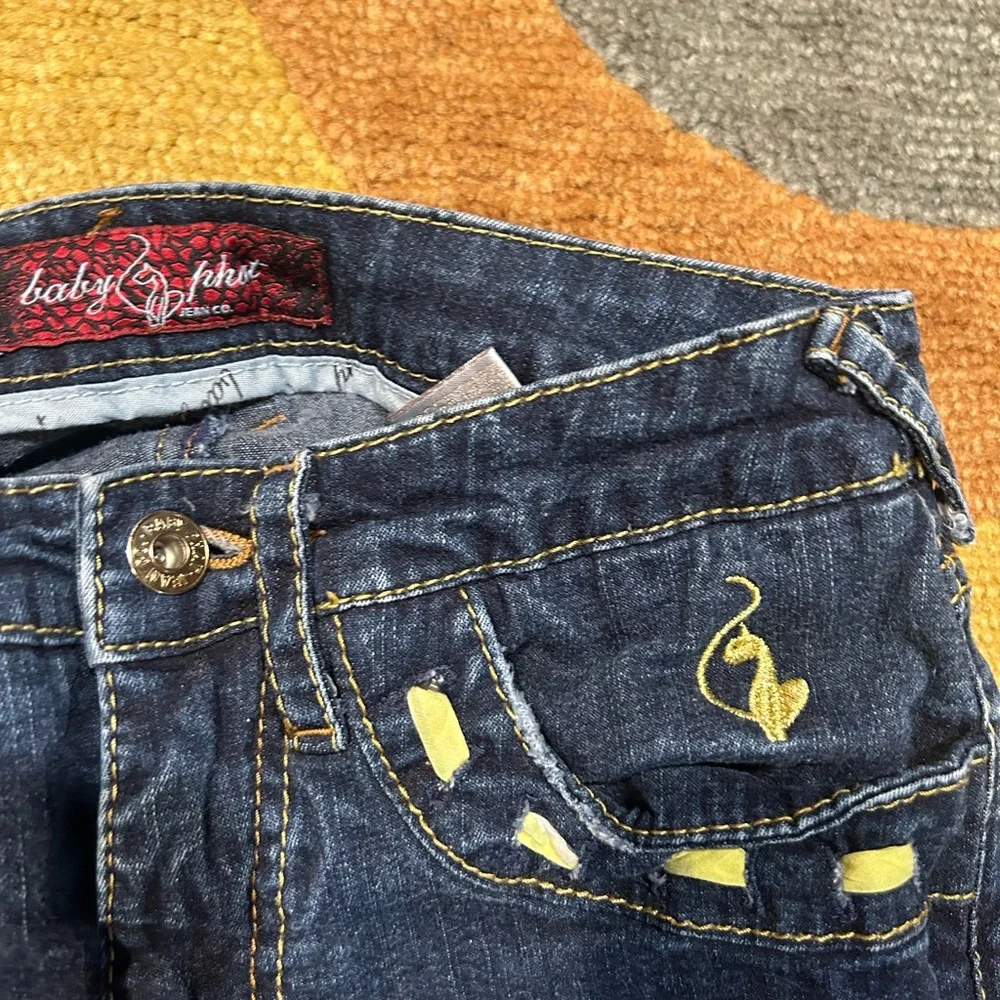 Baby Phat Vintage Retro Y2K Early 2000’s Lace Up Capri Jeans Junior’s Size 1